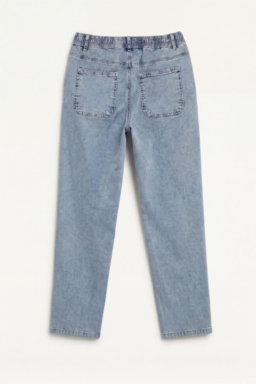 Erkek Açık Mavi Wıde Leg Jean Pantolon