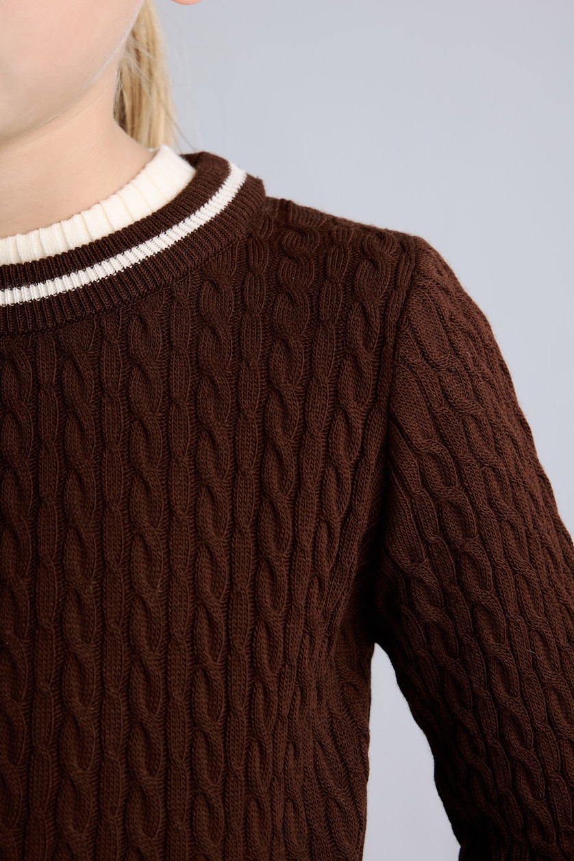 Young Girls - Teen Girls Brown Girl Regular Fit Crew Neck Pullover