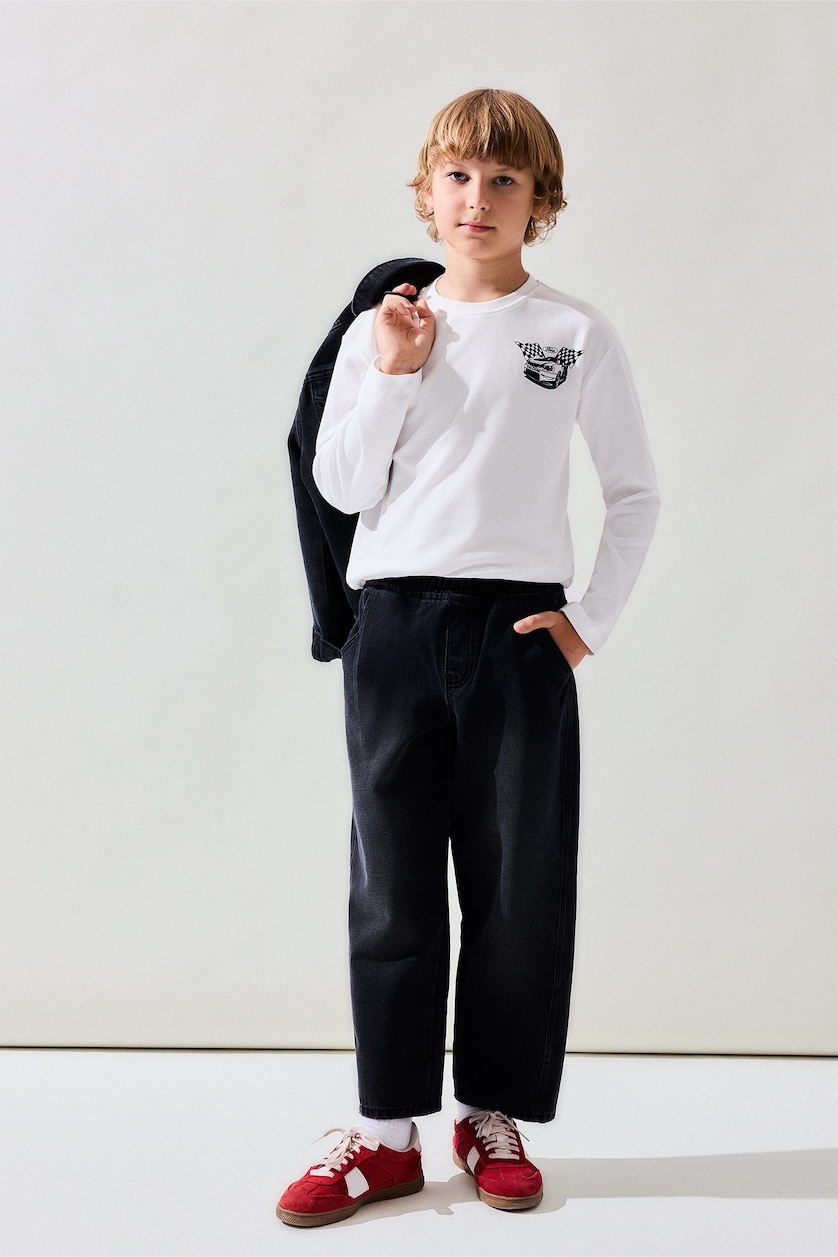 Young Boys - Teen Boys Ecru Long Sleeve T-Shirt