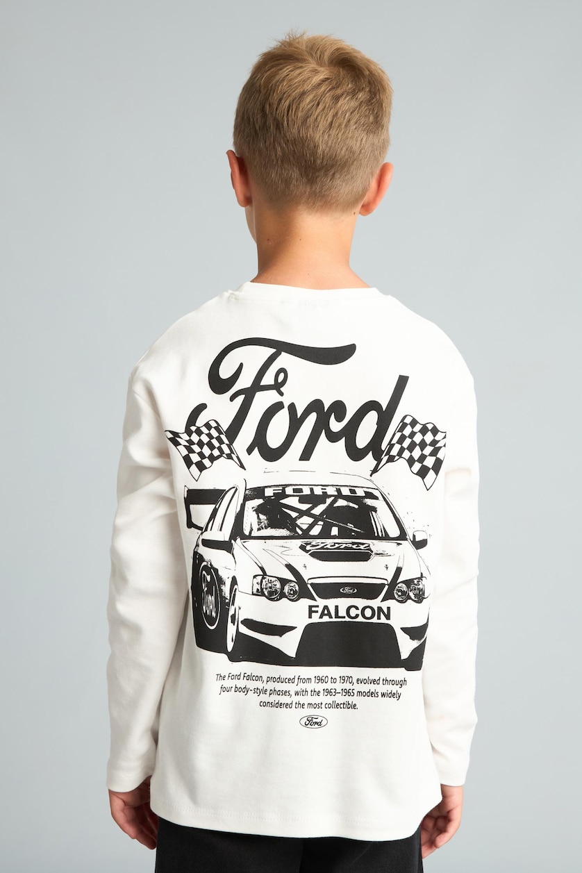 Young Boys - Teen Boys Ecru Long Sleeve T-Shirt