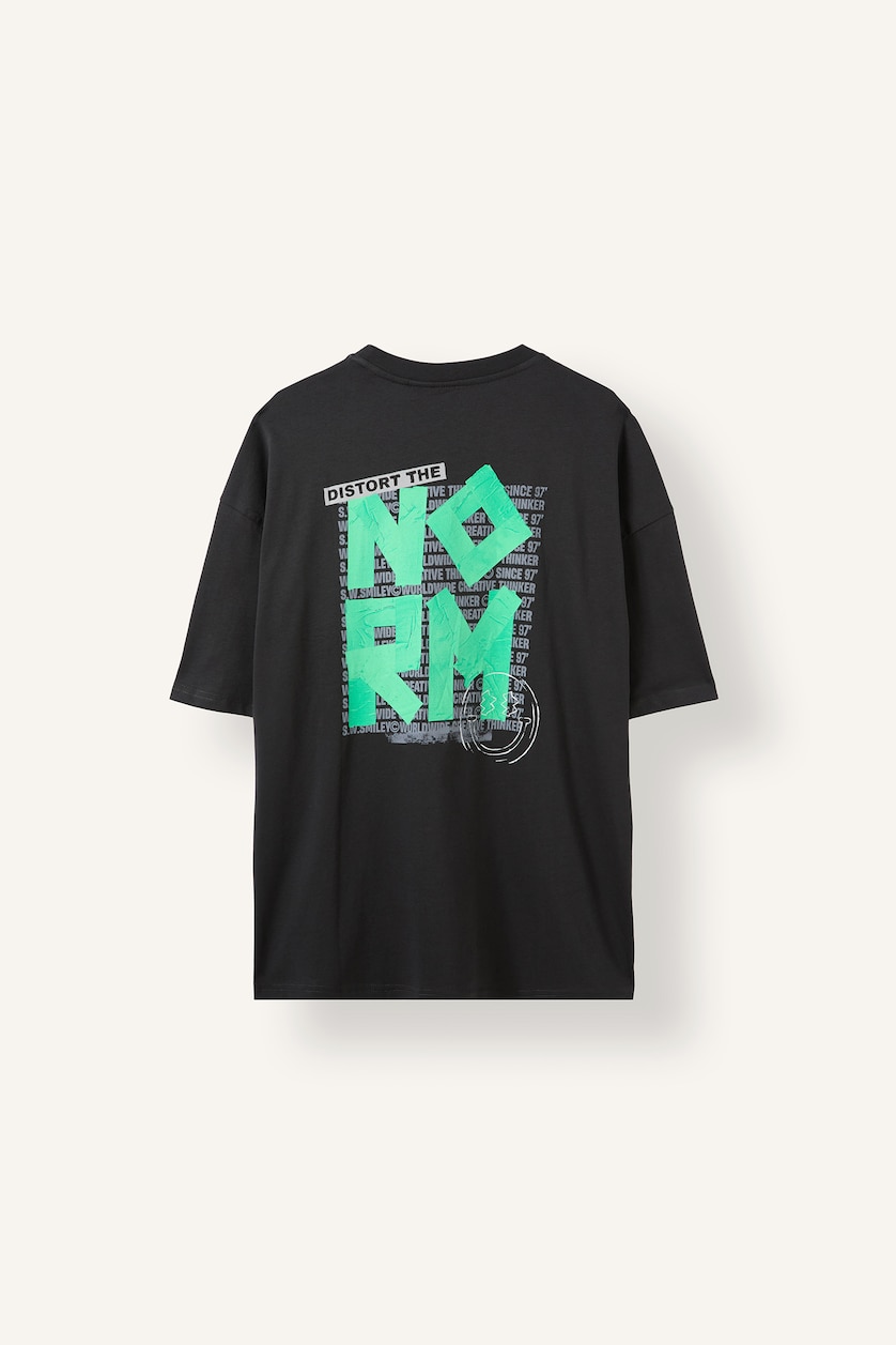 Men Anthracite Boxy Fit Short Sleeve T-Shirt