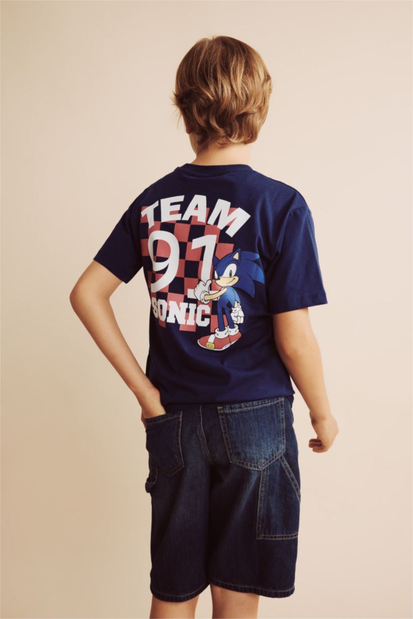 BOYS & TEENS NAVY Boy Sonic The Hedgehog Licensed New Regular Fit T-Shirt
