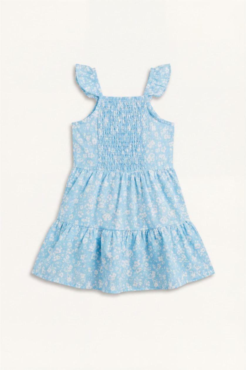 Baby Girls Blue Strappy Woven Dress
