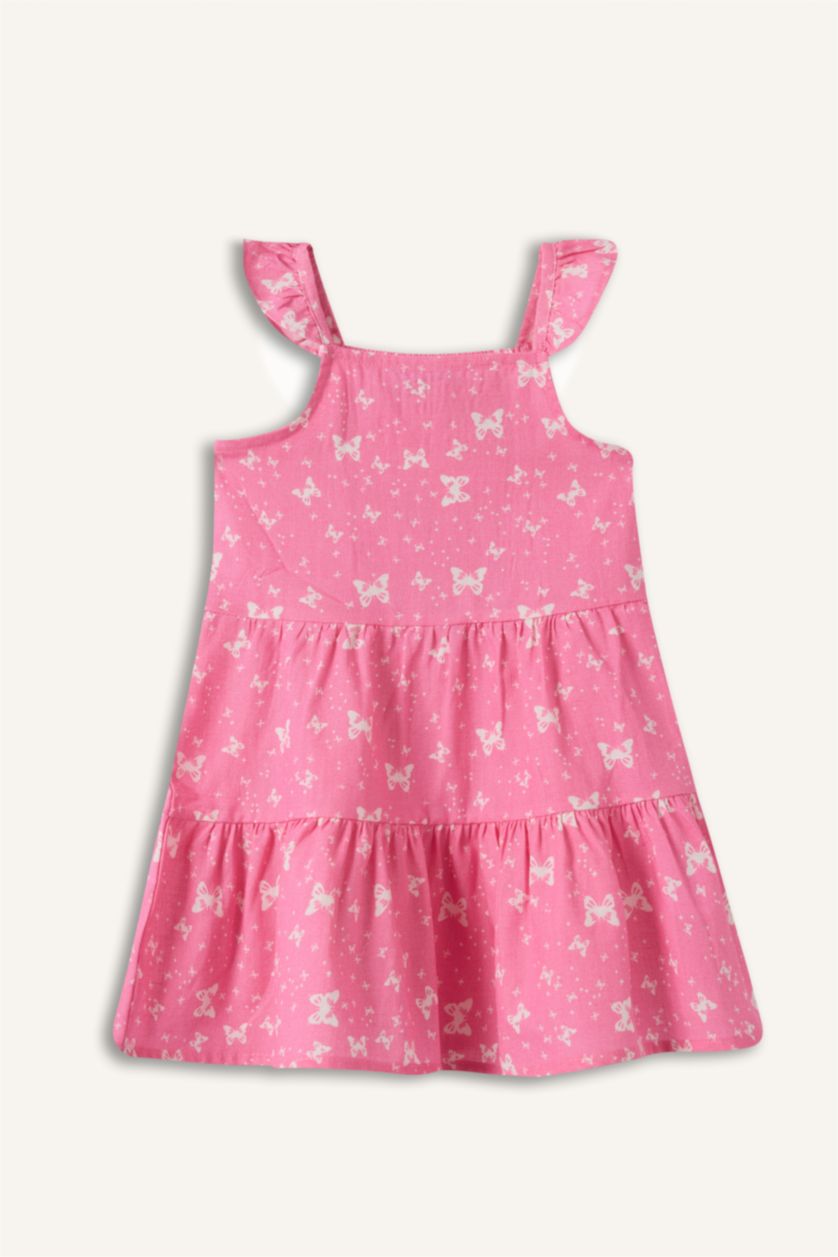 Baby Girls Pink Strappy Woven Dress
