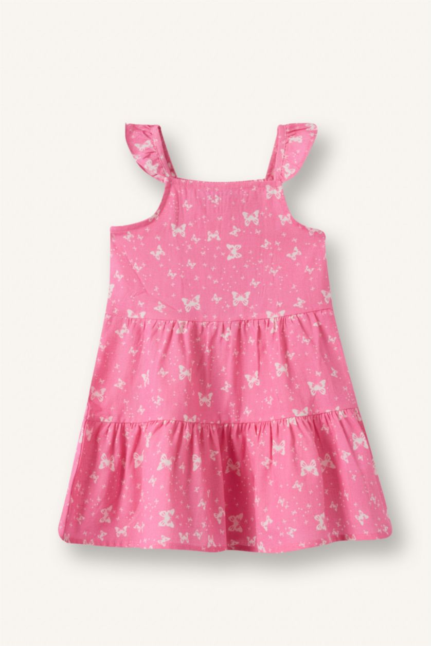 BABY GIRL Pink Baby Girl Suspender Poplin Dress