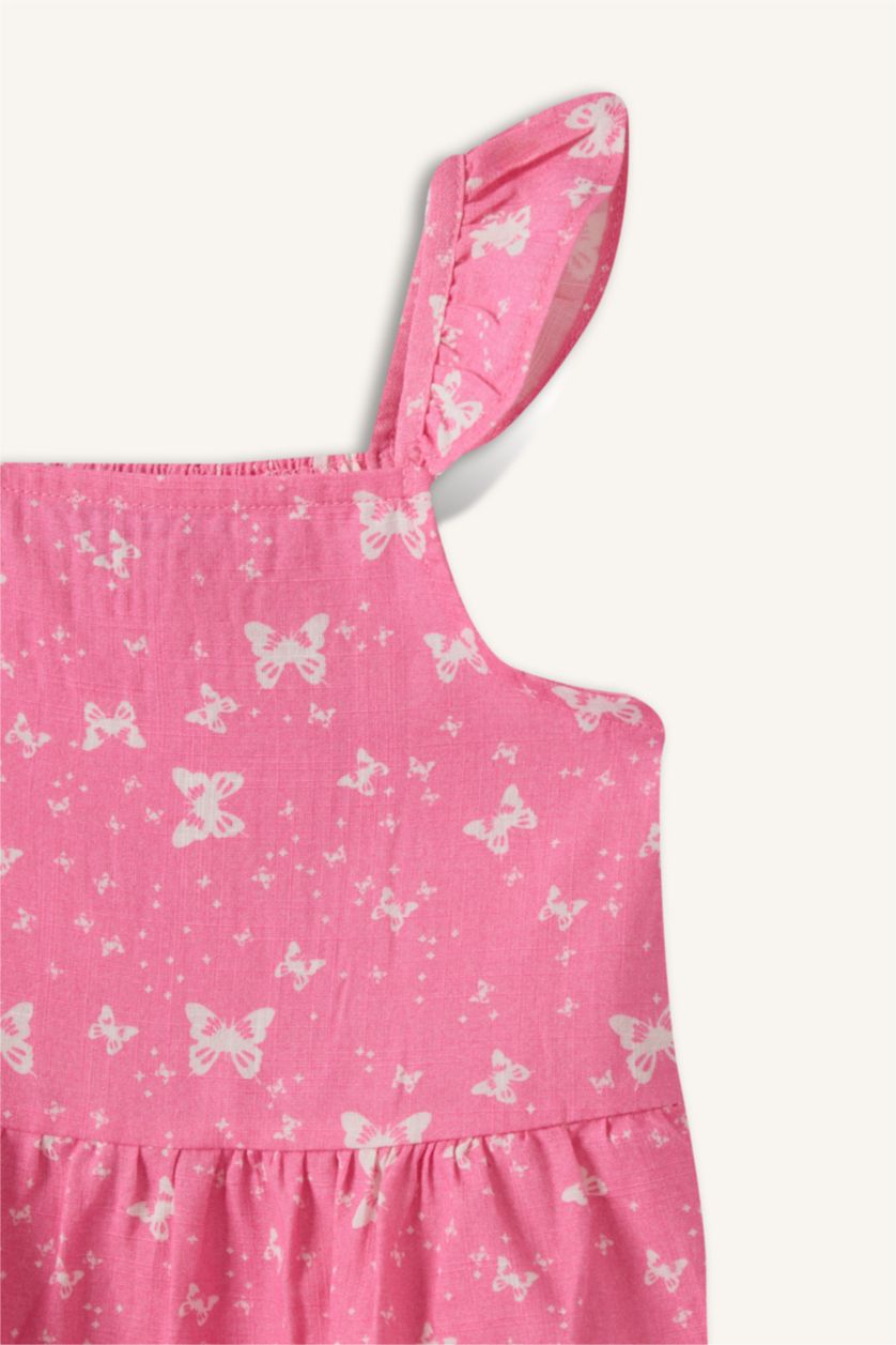 Baby Girls Pink Strappy Woven Dress