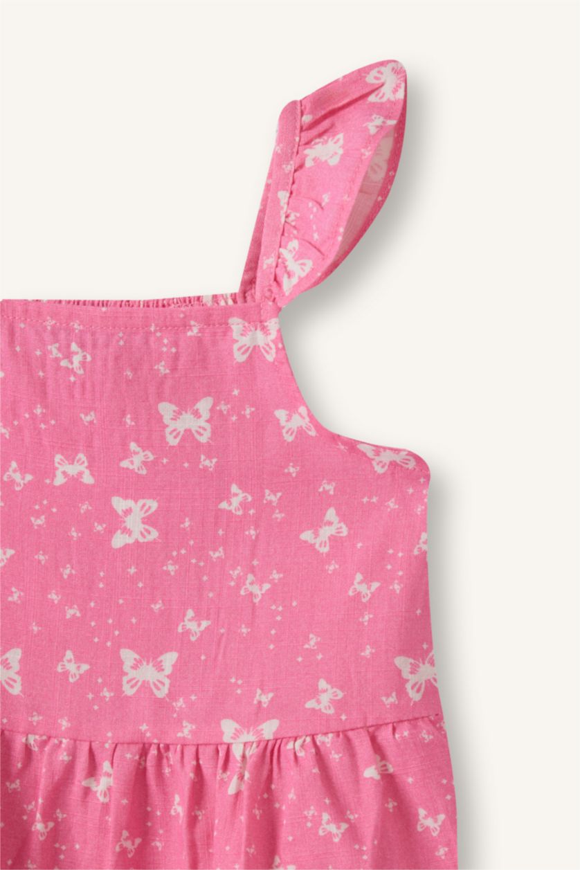 BABY GIRL Pink Baby Girl Suspender Poplin Dress