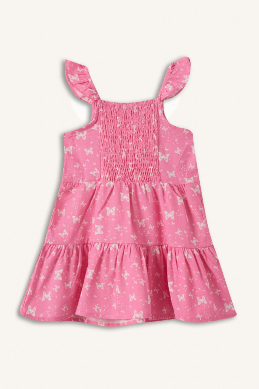 Baby Girls Pink Strappy Woven Dress