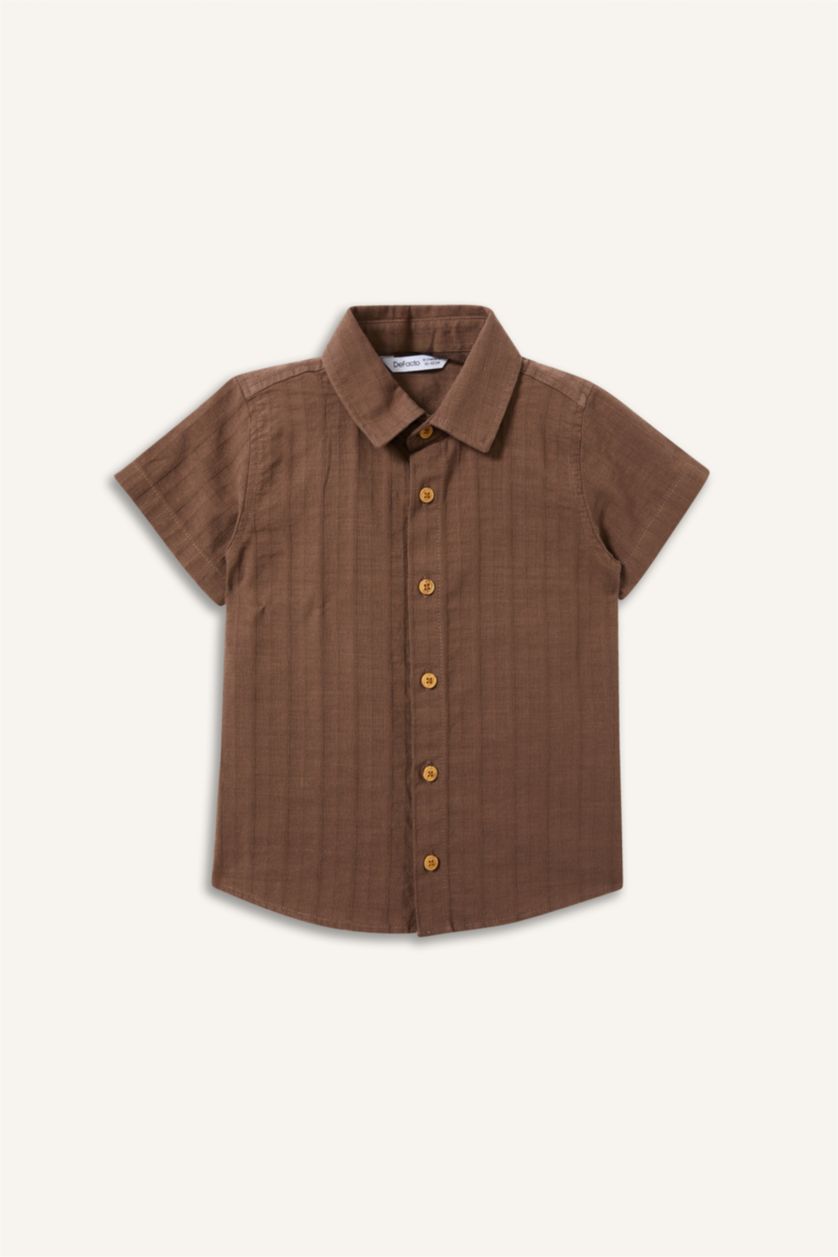 Baby Boys Stone Regular Fit Short Sleeve Shirt