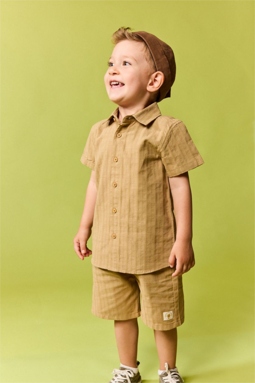 BÉBÉ GARÇON Beige Chemise à manches courtes 100% coton pour bébé garçon