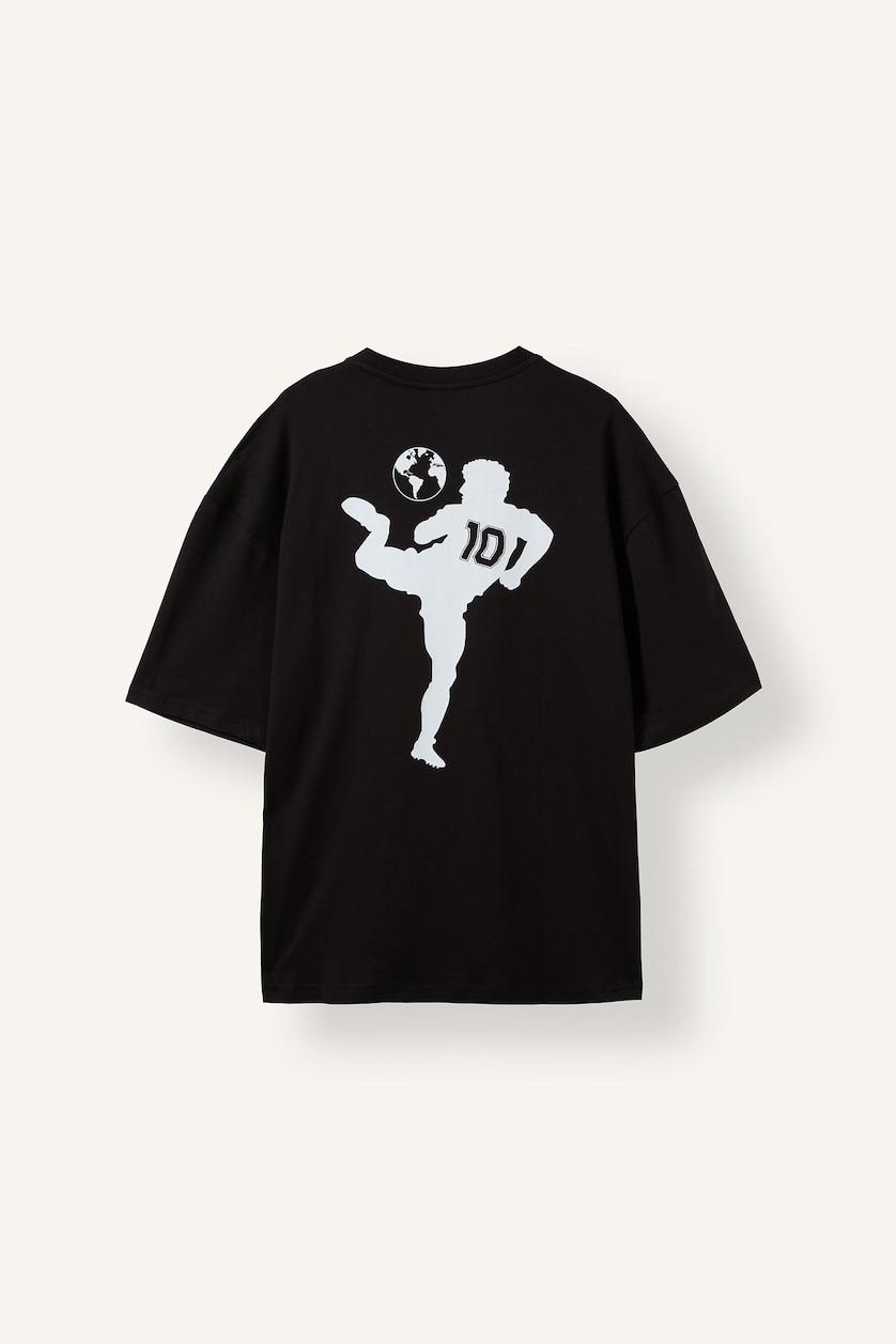 Man Black Boxy Fit Short Sleeve T-Shirt