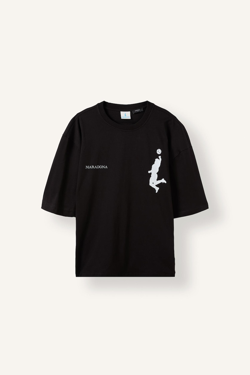 Man Black Boxy Fit Short Sleeve T-Shirt