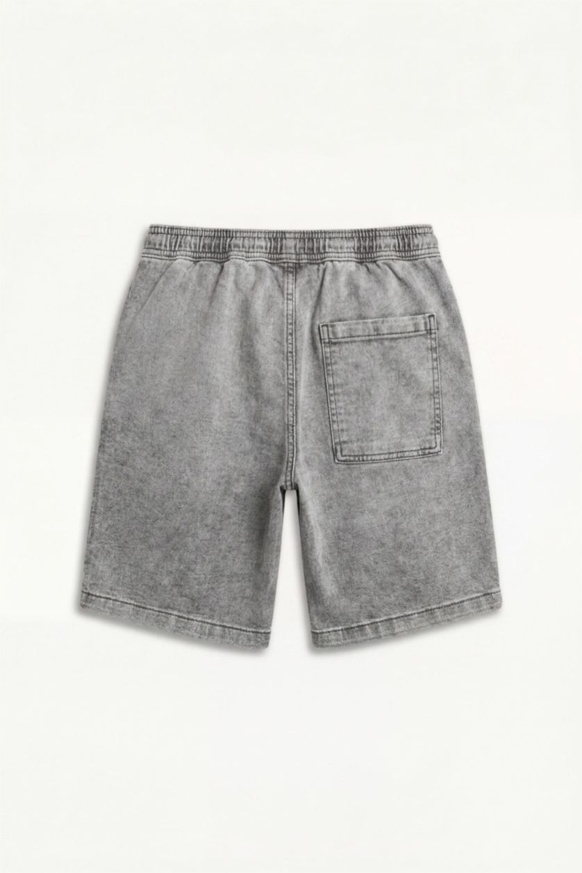 MAN Light Grey Regular Fit Bermuda Denim Shorts
