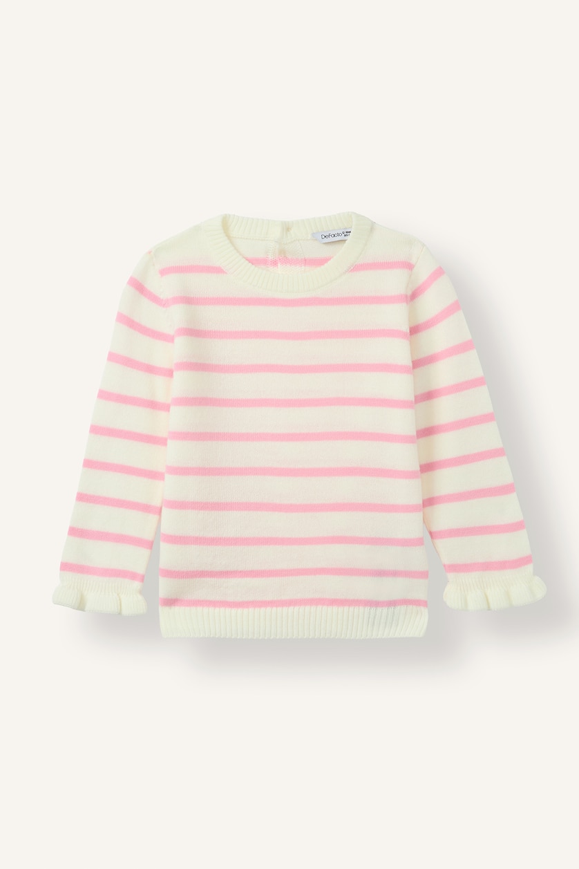 Baby Girls Dark Pink Baby Girl Regular Fit Crew Neck Pullover