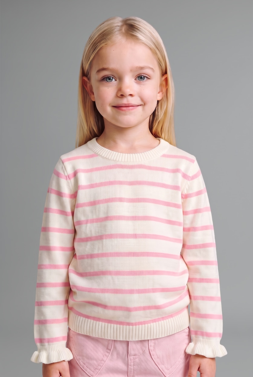Baby Girls Dark Pink Baby Girl Regular Fit Crew Neck Pullover