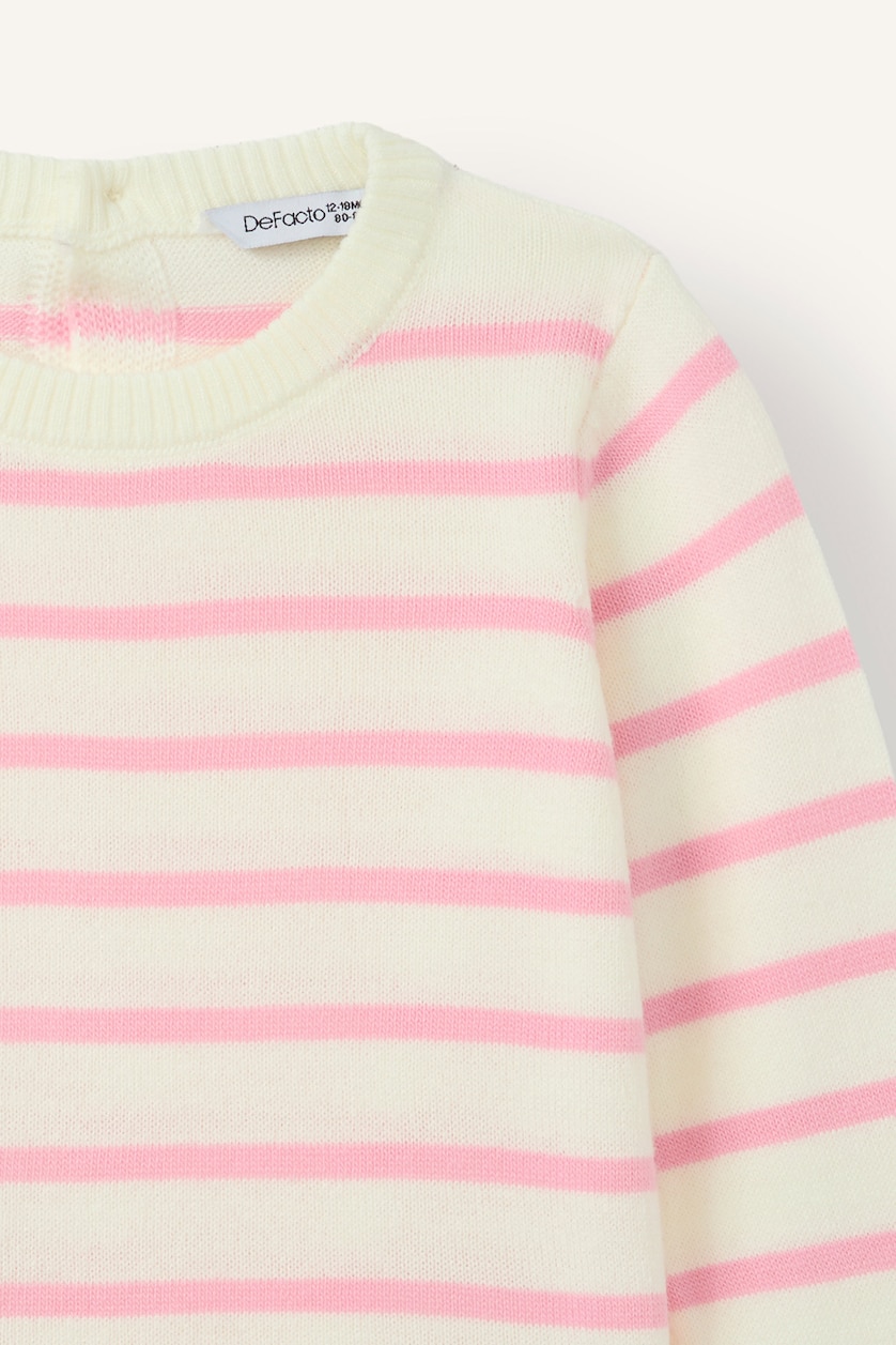 Baby Girls Dark Pink Baby Girl Regular Fit Crew Neck Pullover