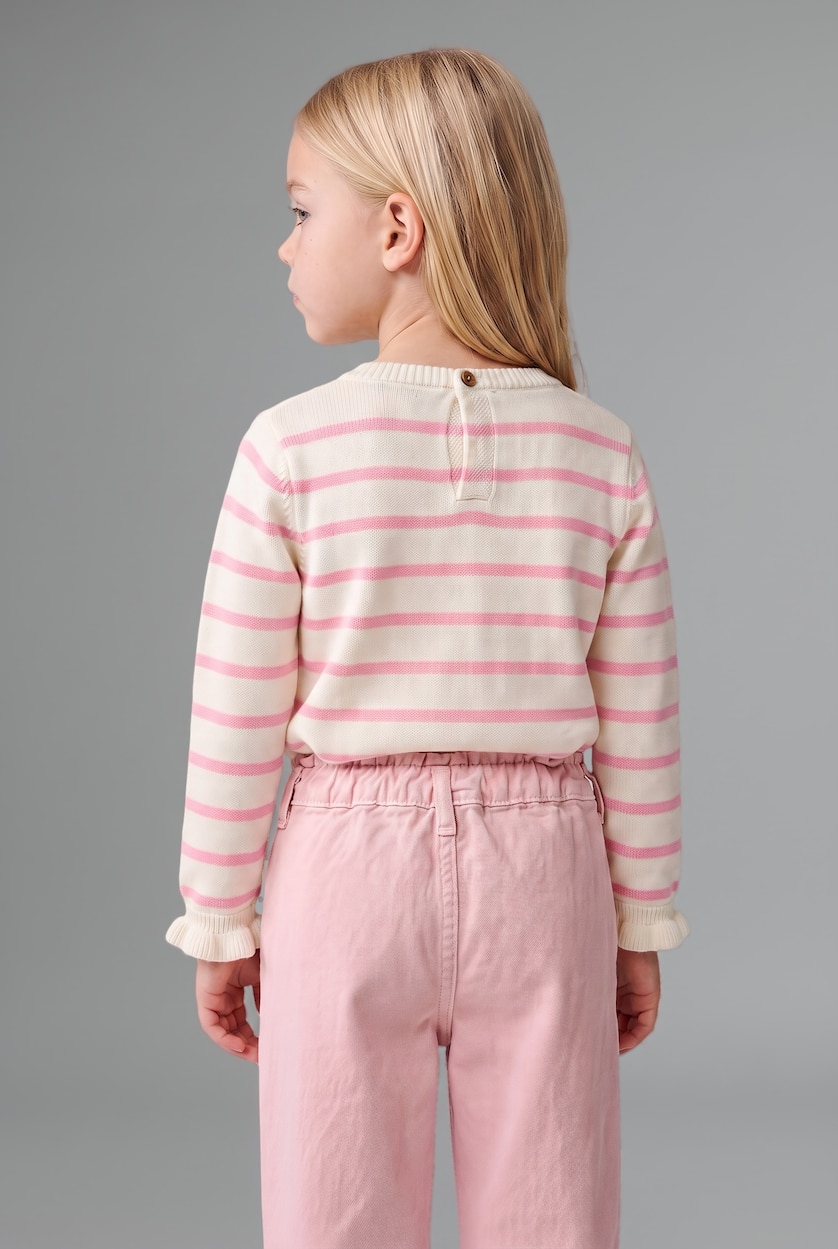 Baby Girls Dark Pink Baby Girl Regular Fit Crew Neck Pullover