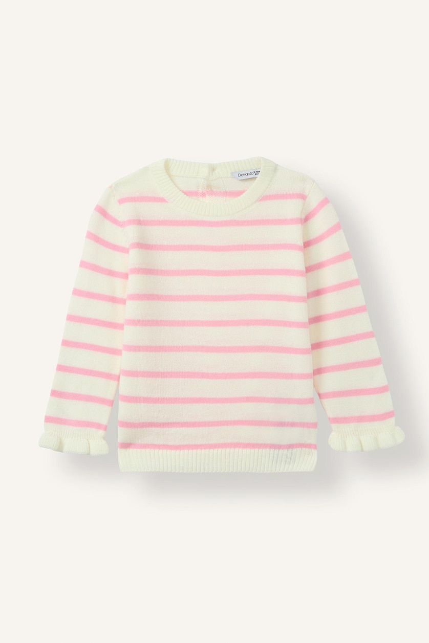 Baby Girls Dark Pink Baby Girl Regular Fit Crew Neck Pullover