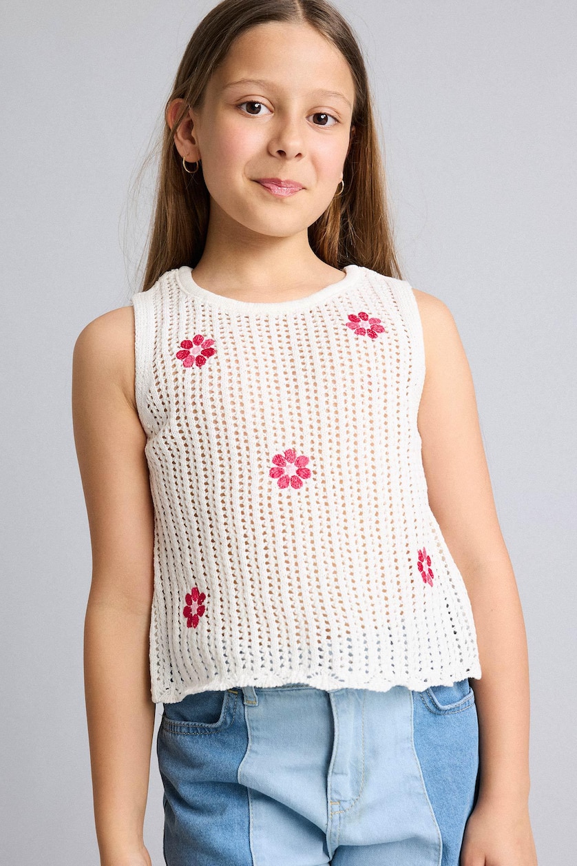 Young Girls - Teen Girls Ecru Girl Tank Top
