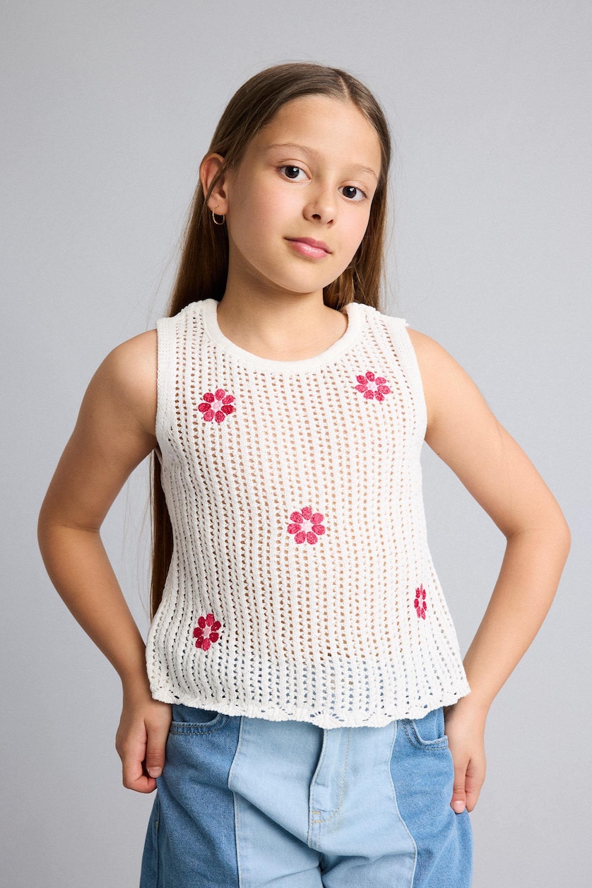 Young Girls - Teen Girls Ecru Girl Tank Top
