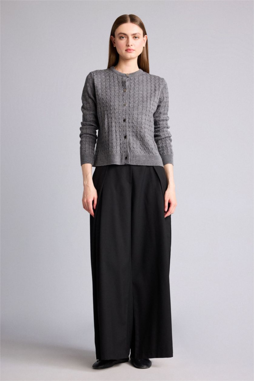 Women Anthracite Regular Fit Cardigan