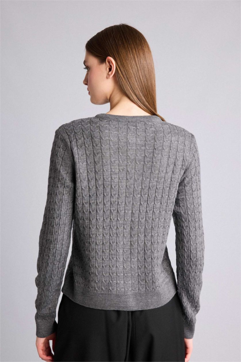 Women Anthracite Regular Fit Cardigan
