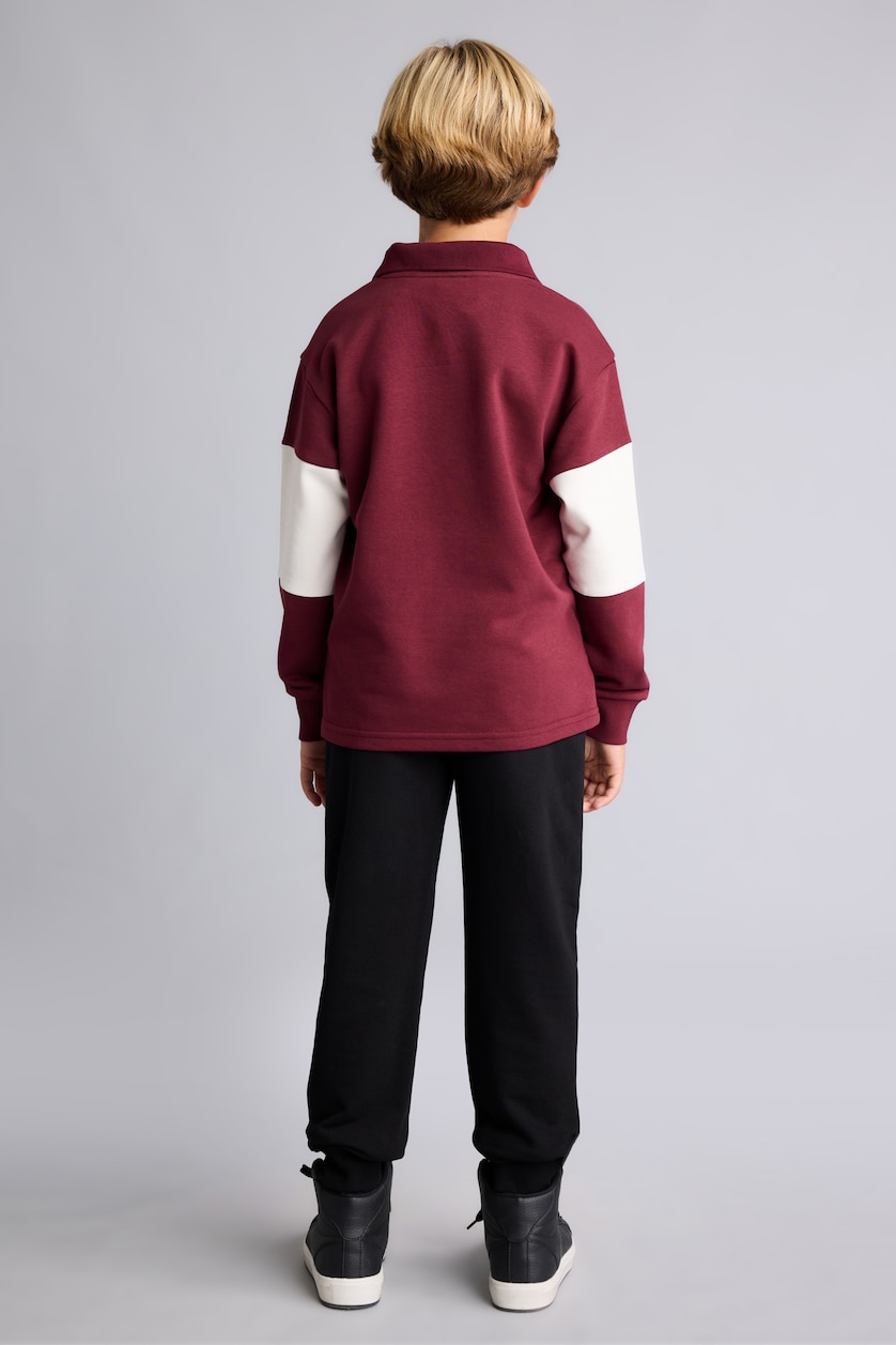 Young Boys - Teen Boys Bordeaux 2 piece Regular Fit Shirt Collar Set