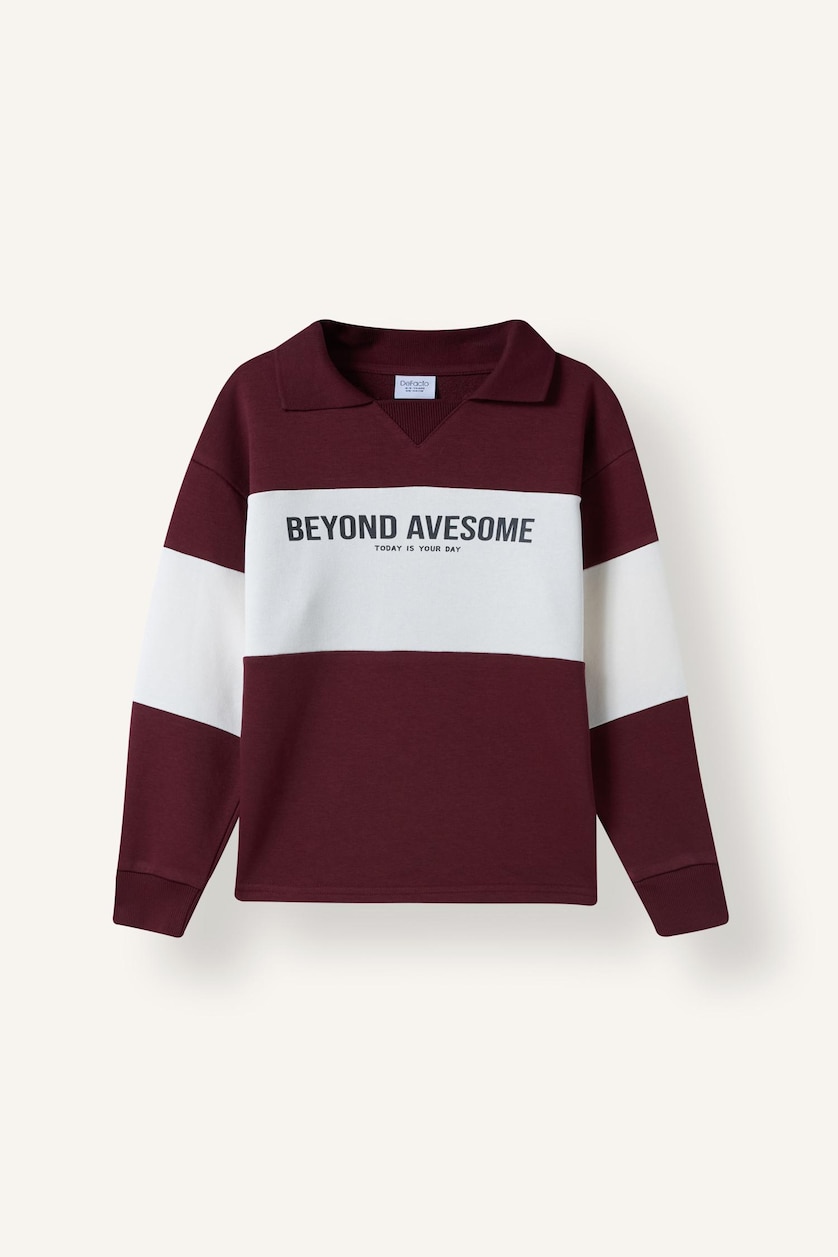 Young Boys - Teen Boys Bordeaux 2 piece Regular Fit Shirt Collar Set