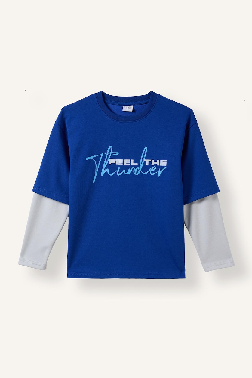 Young Boys - Teen Boys Sax 2 piece Regular Fit Crew Neck Slogan Set