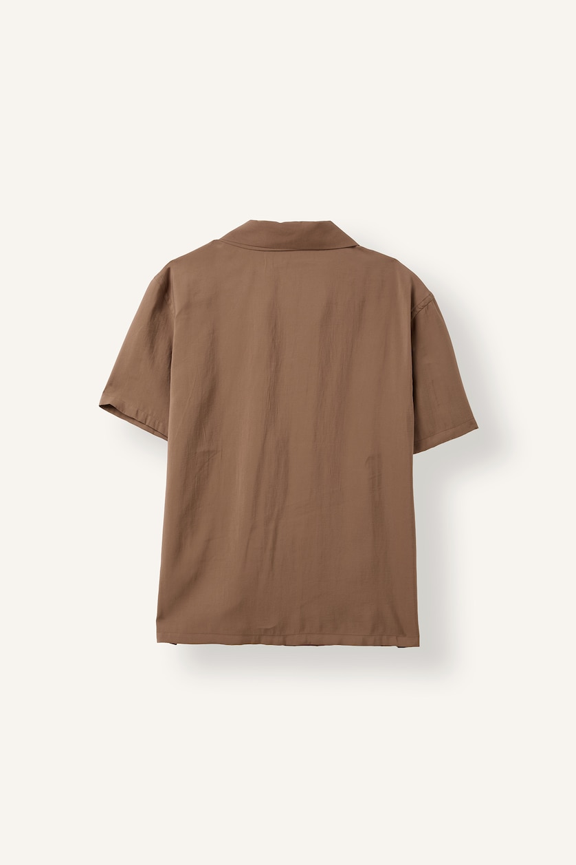 Men Brown Short Sleeve Shirt