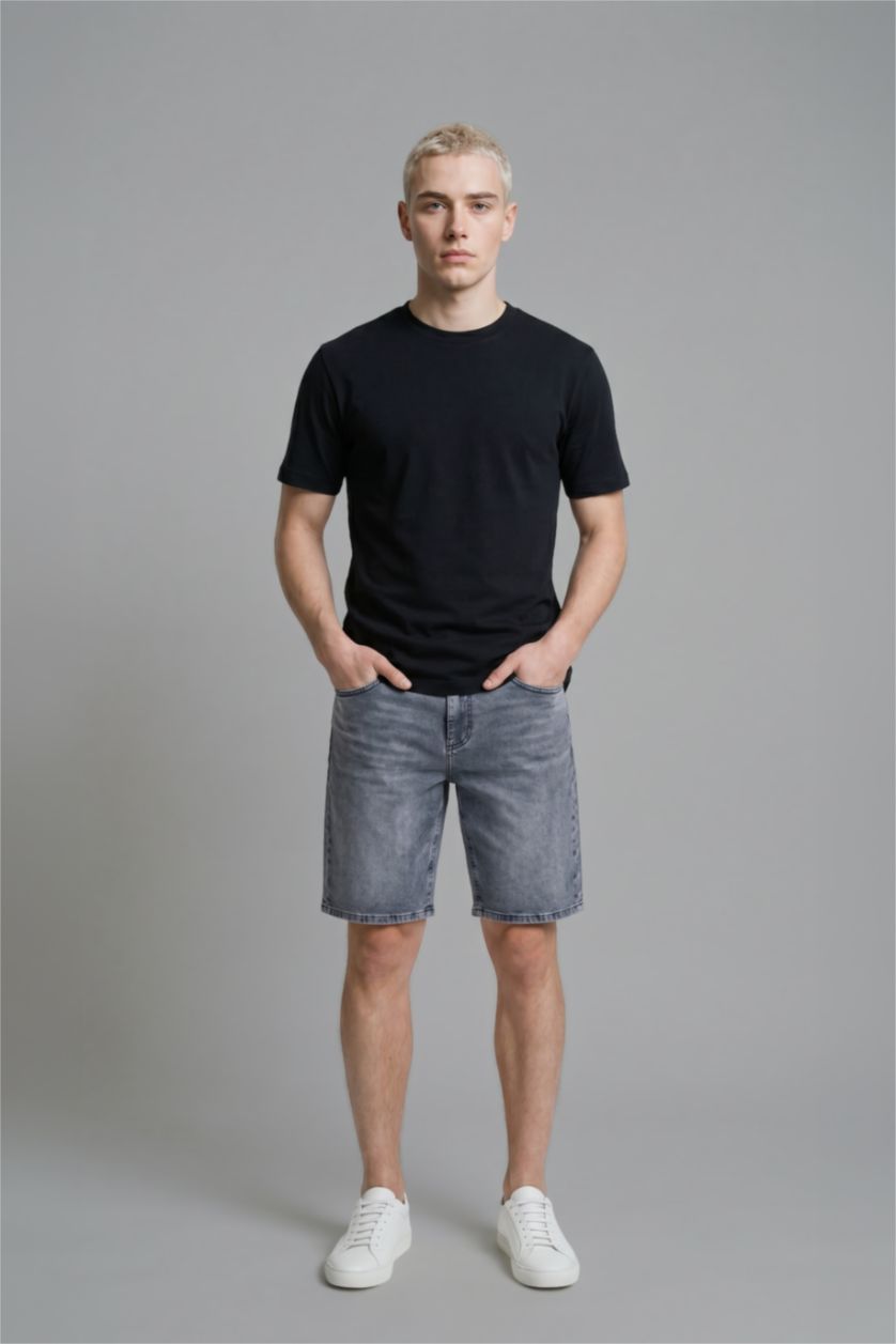 Man Blue Grey Slim Fit