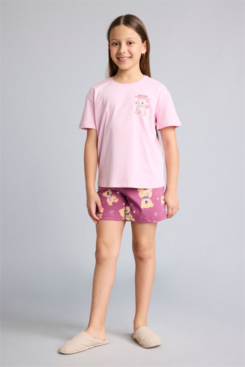 Young Girls - Teen Girls Pink 2 piece Relax Fit Knitted Pyjamas