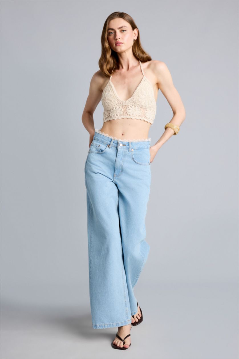 Women Light Blue Trousers