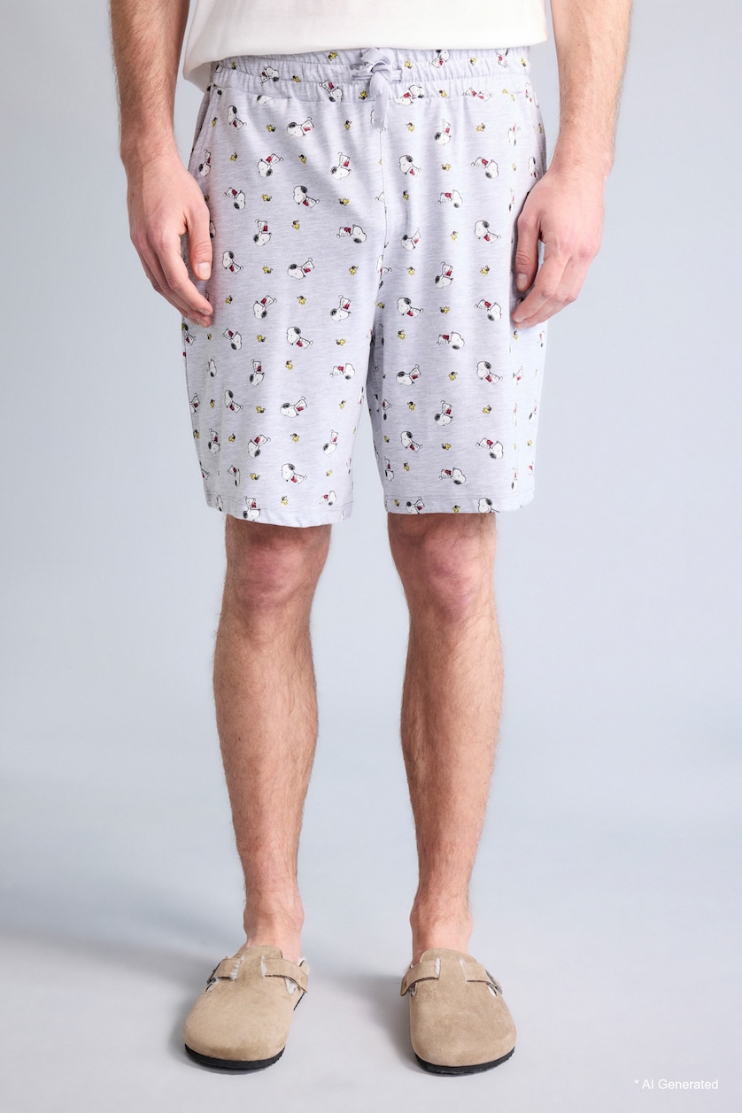 Man Ecru 2 piece New Regular Fit Snoopy Licensed Set