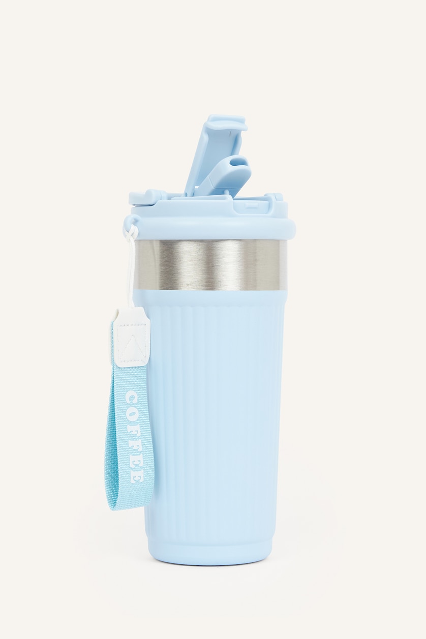 Erkek Mavi Unisex Askılı 600 ML Termos