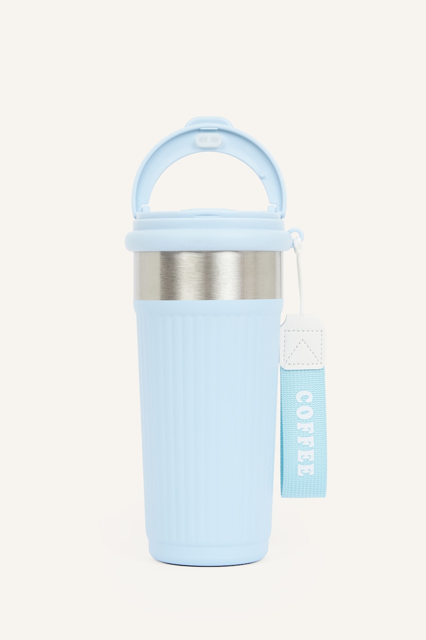 Erkek Mavi Unisex Askılı 600 ML Termos