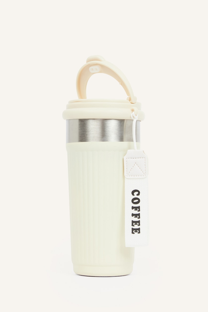 Erkek Bej Unisex Askılı 600 ML Termos