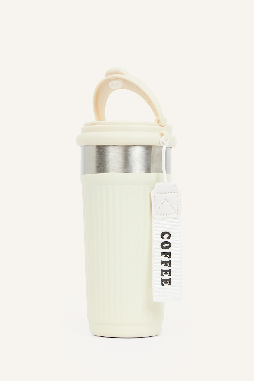 Erkek Bej Unisex Askılı 600 ML Termos