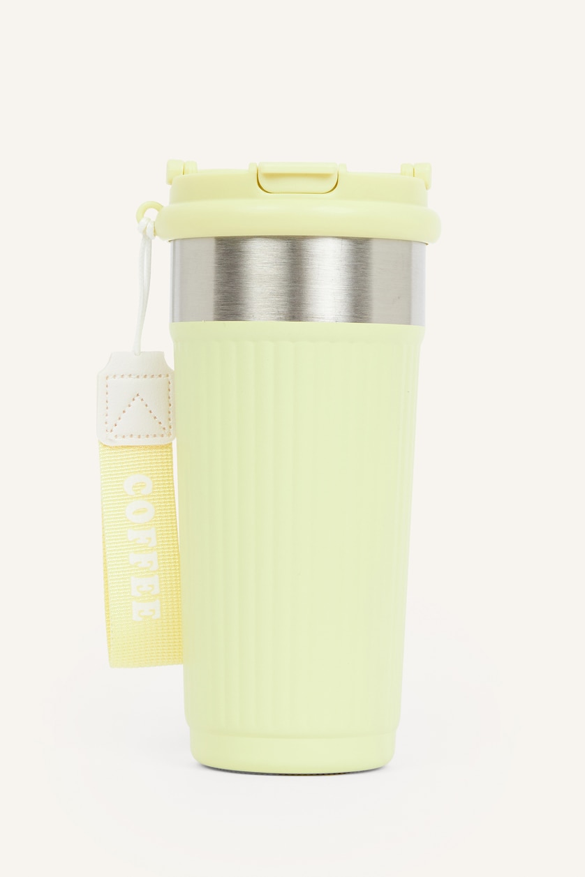 Erkek Sarı Unisex Askılı 600 ML Termos