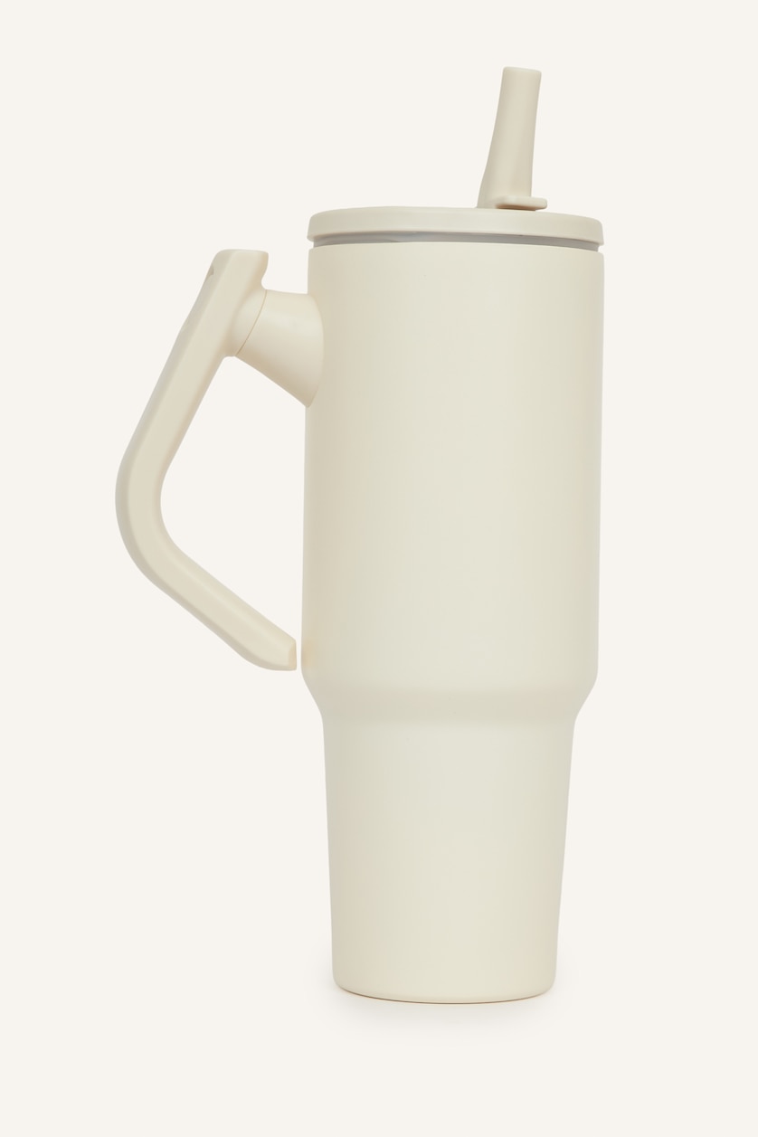 Erkek Beyaz Pipetli Kulplu Unisex Kupa Bardak