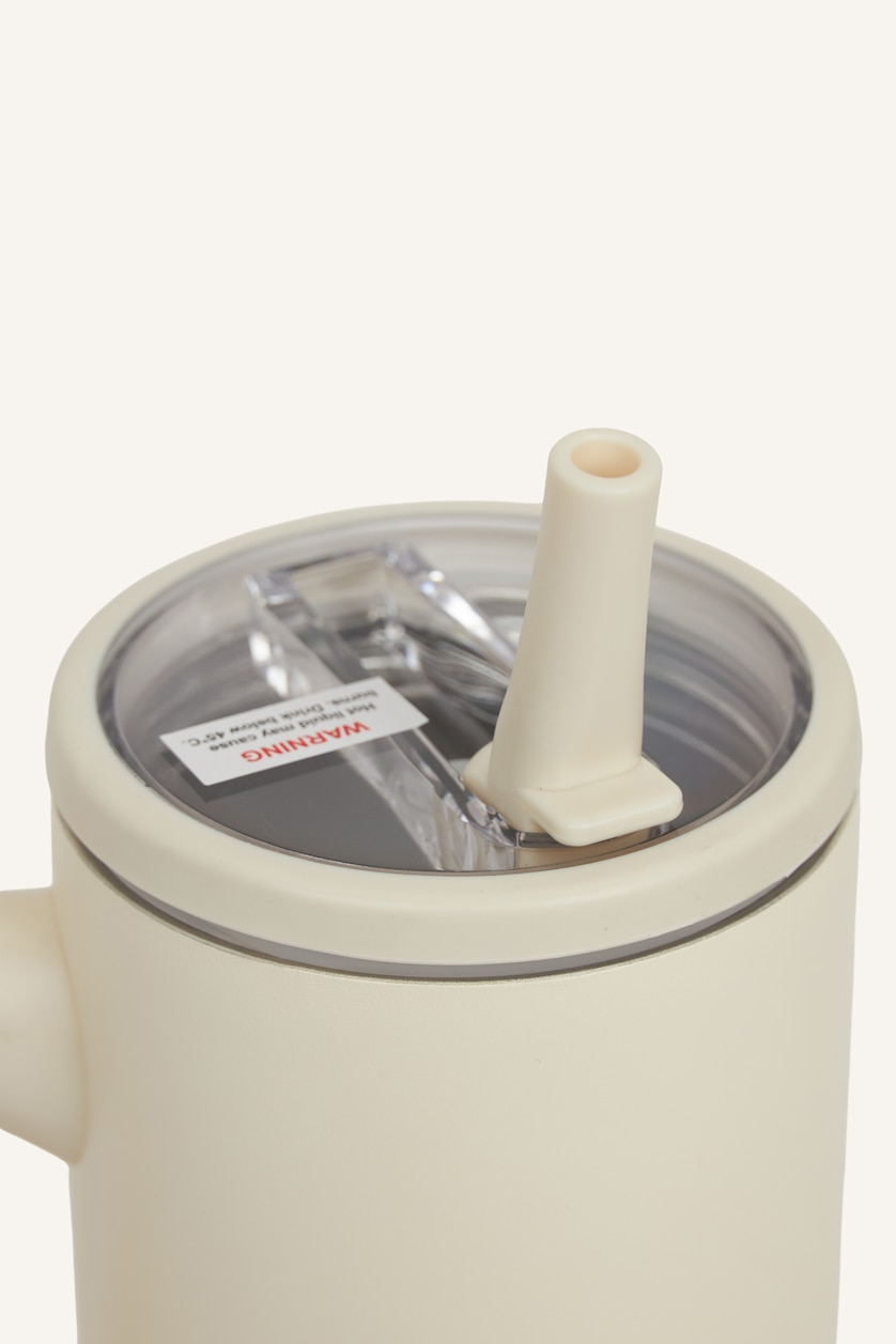 Erkek Beyaz Pipetli Kulplu Unisex Kupa Bardak