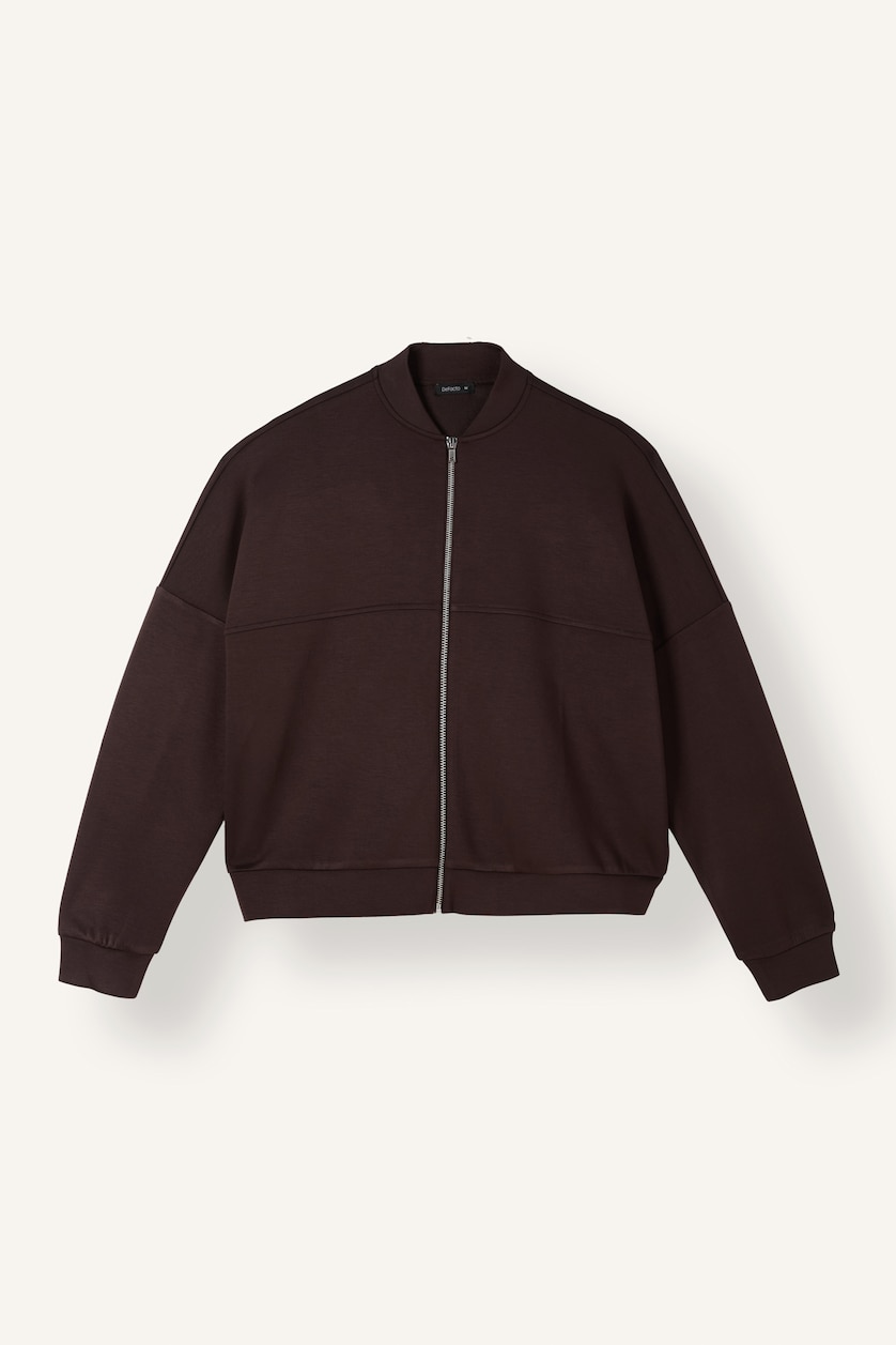WOMAN Brown College Collar Bomber Jacket