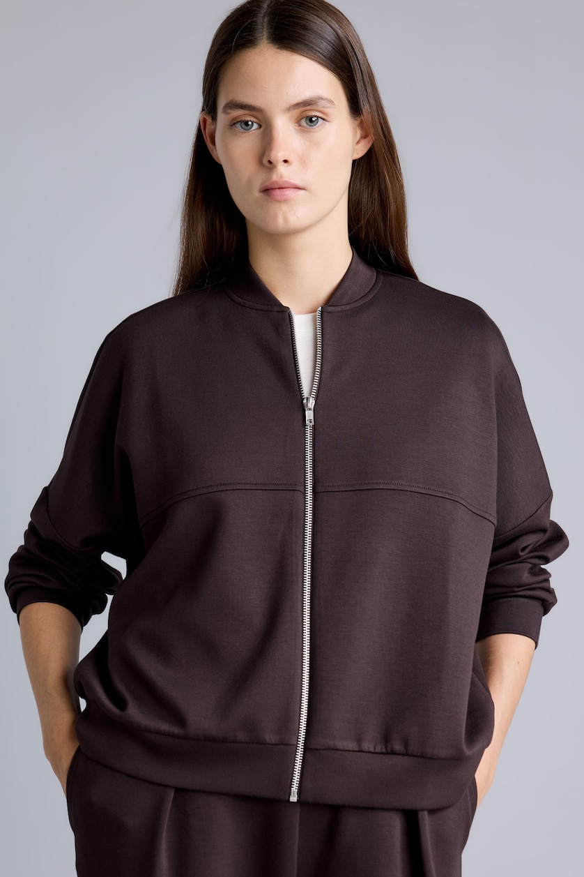 WOMAN Brown College Collar Bomber Jacket