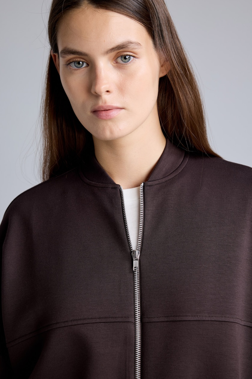 WOMAN Brown College Collar Bomber Jacket