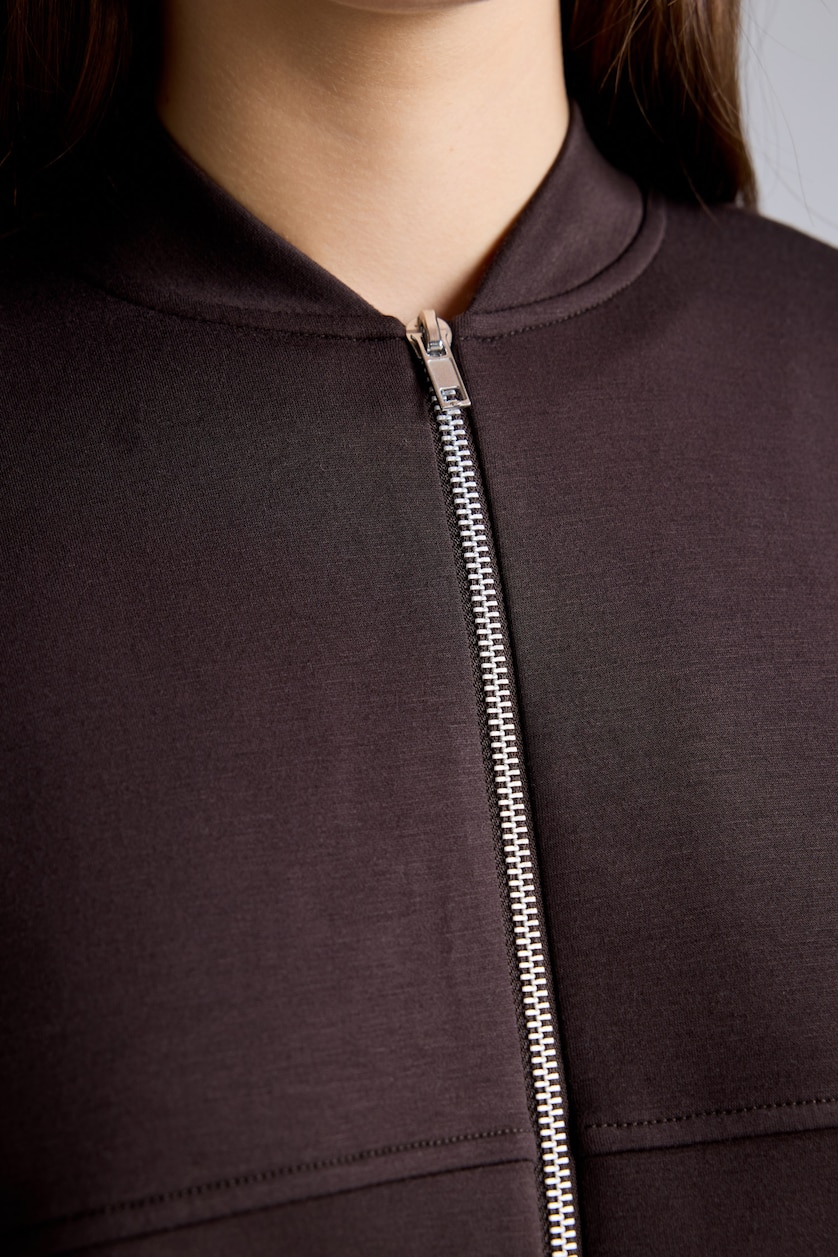 WOMAN Brown College Collar Bomber Jacket