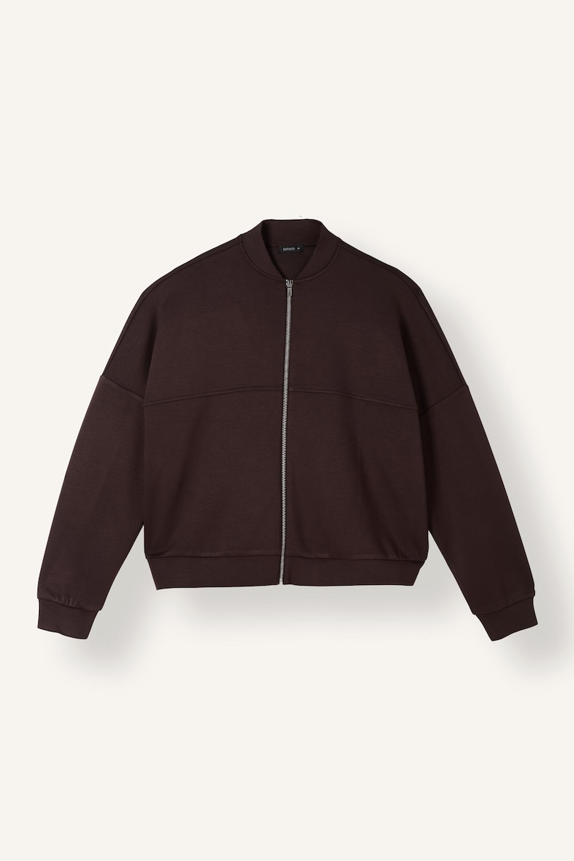 WOMAN Brown College Collar Bomber Jacket