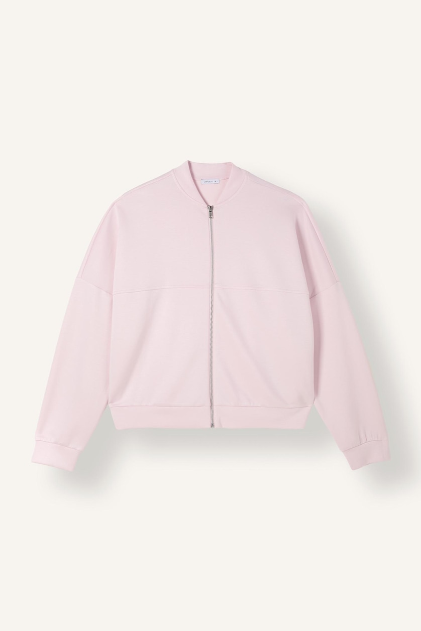 WOMAN Light Pink College Collar Bomber Jacket