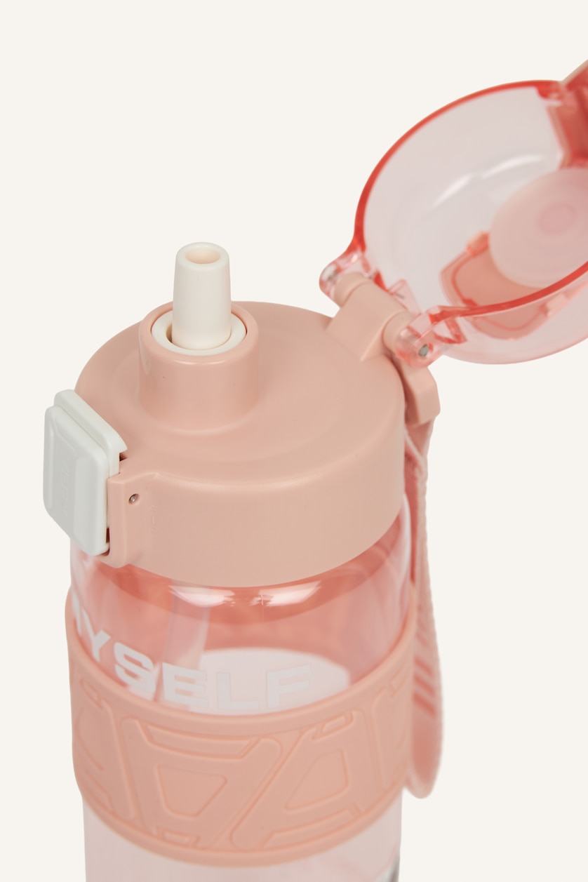 Kadın Pembe Baskılı Kilit Kapaklı Matara Unisex