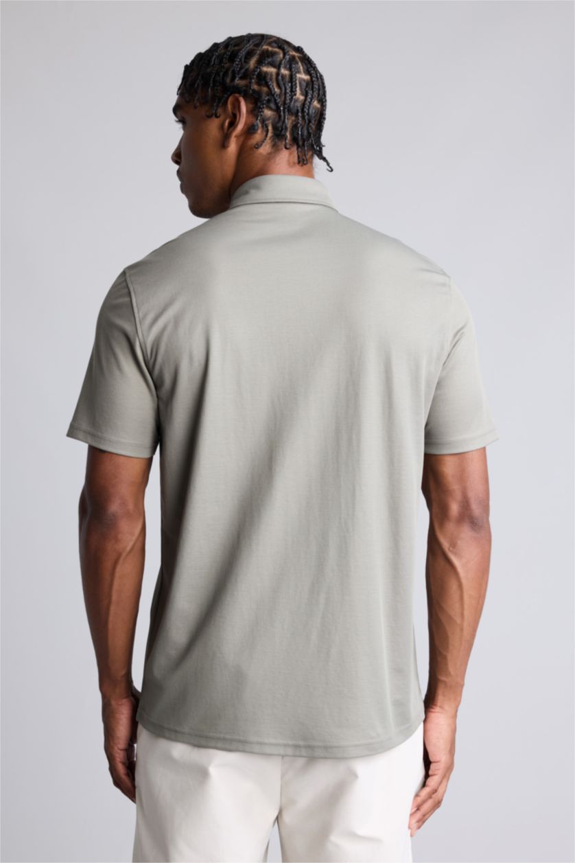 Men Khaki Standard Fit Short Sleeve Shirt