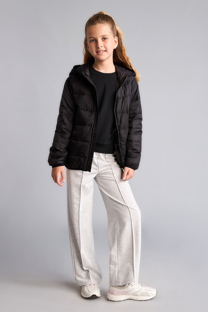Young Girls - Teen Girls Black Girl Hooded Puffer Jacket